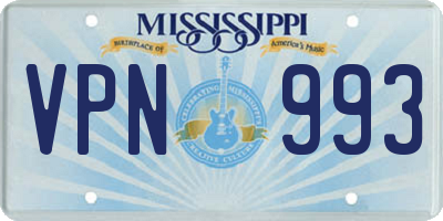 MS license plate VPN993