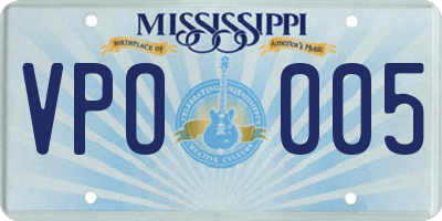 MS license plate VPO005