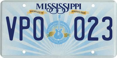 MS license plate VPO023