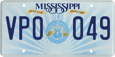MS license plate VPO049
