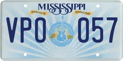 MS license plate VPO057