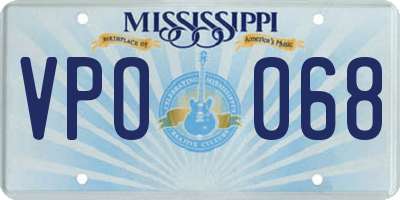MS license plate VPO068