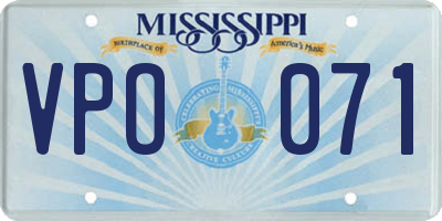 MS license plate VPO071
