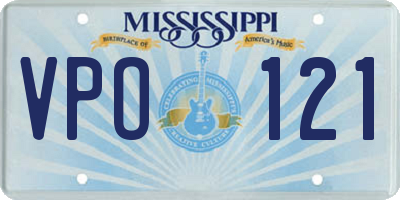 MS license plate VPO121