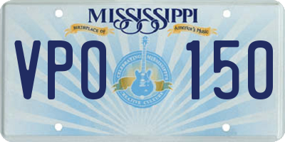 MS license plate VPO150