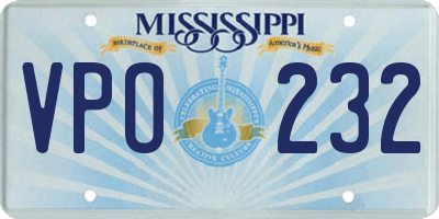 MS license plate VPO232
