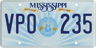 MS license plate VPO235