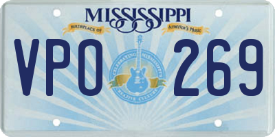 MS license plate VPO269