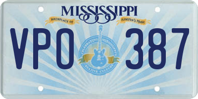 MS license plate VPO387