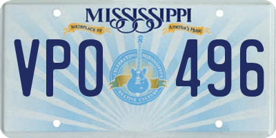 MS license plate VPO496