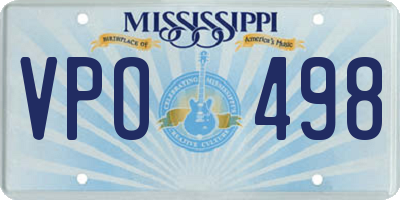 MS license plate VPO498