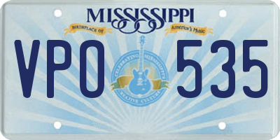 MS license plate VPO535