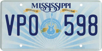 MS license plate VPO598
