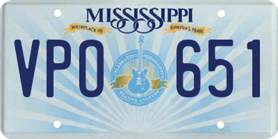 MS license plate VPO651