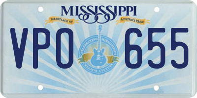 MS license plate VPO655