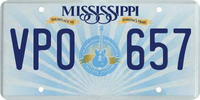 MS license plate VPO657