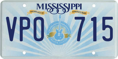 MS license plate VPO715