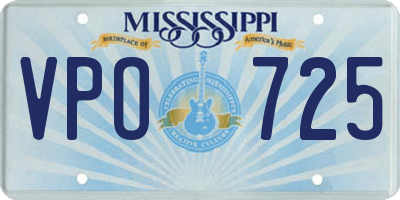 MS license plate VPO725