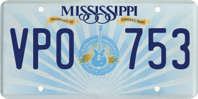 MS license plate VPO753
