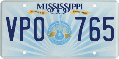 MS license plate VPO765