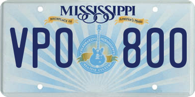 MS license plate VPO800