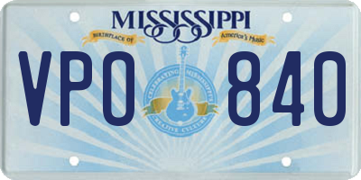 MS license plate VPO840