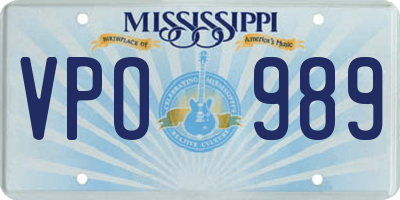MS license plate VPO989