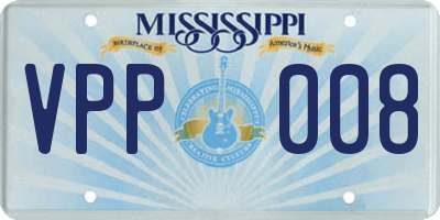 MS license plate VPP008