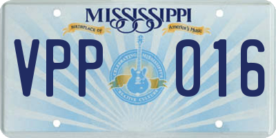 MS license plate VPP016
