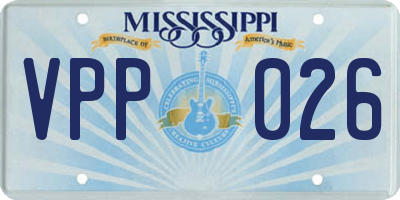 MS license plate VPP026