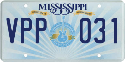 MS license plate VPP031