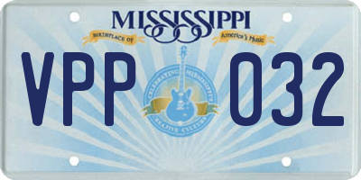 MS license plate VPP032
