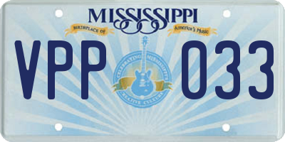 MS license plate VPP033