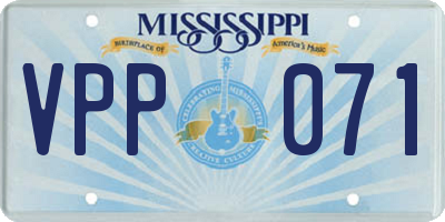 MS license plate VPP071