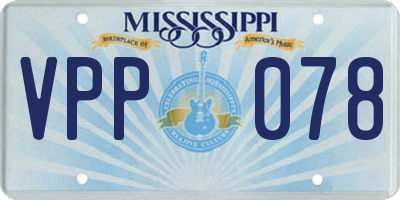 MS license plate VPP078