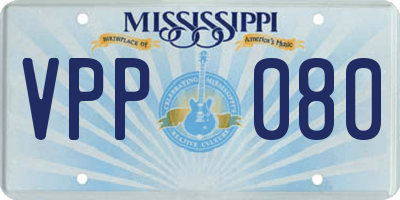 MS license plate VPP080