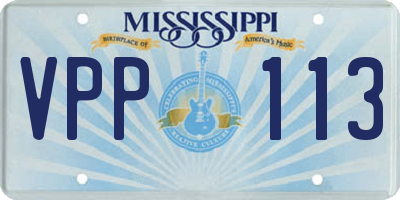 MS license plate VPP113