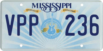MS license plate VPP236