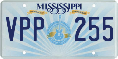 MS license plate VPP255