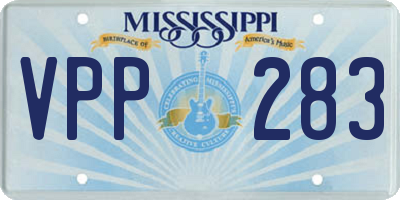 MS license plate VPP283