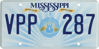 MS license plate VPP287
