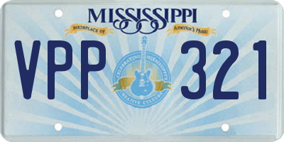 MS license plate VPP321