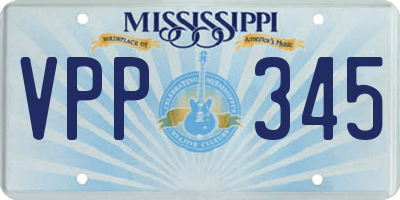MS license plate VPP345