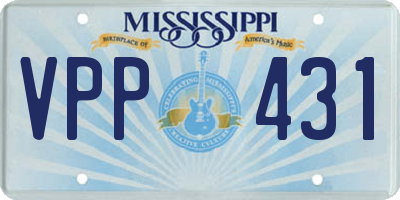MS license plate VPP431
