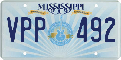 MS license plate VPP492