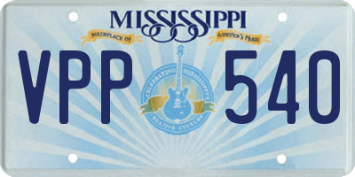 MS license plate VPP540