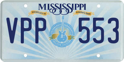 MS license plate VPP553
