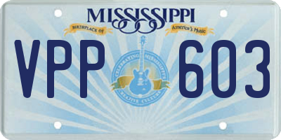 MS license plate VPP603