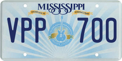 MS license plate VPP700