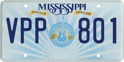 MS license plate VPP801